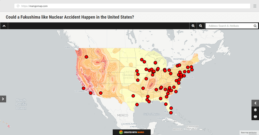 A focused story map: "Could a Fukushima-like nuclear accident happen in the United States?"