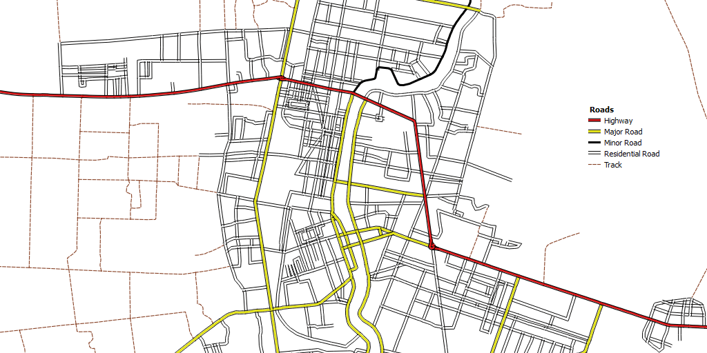 Varying road styles based on a "type" attribute