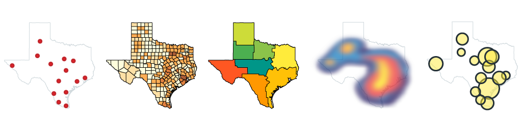 Two maps of the same area side by side, each styled differently to answer a different question from one underlying dataset.