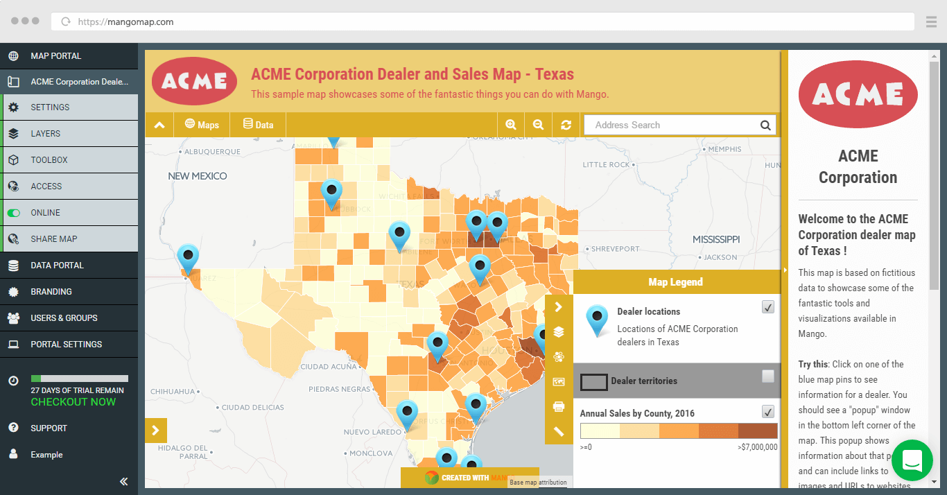 Building a map in a web GIS