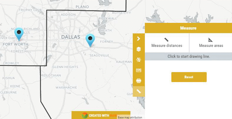 Measuring a distance on the map