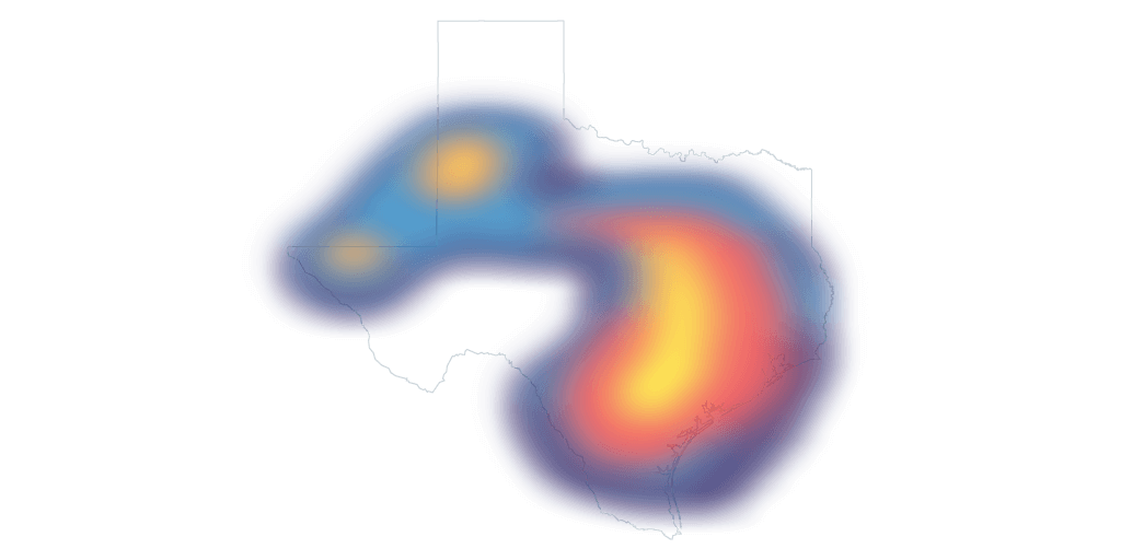 A heat map revealing density in point data